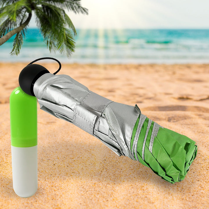 3 Fold Sun Protective Solid Foldable Outdoor Umbrella, Portable Sun, UV Protection Lightweight Rain Umbrella With Umbrella Case For Girls, Women, Men, Boys Your Brand