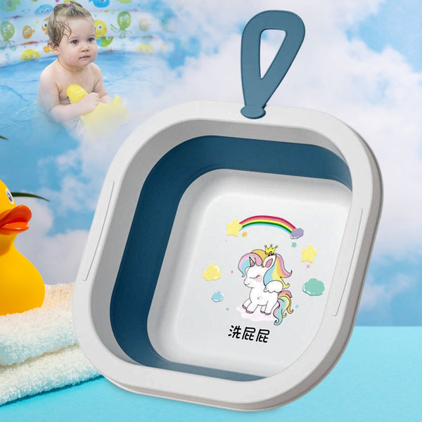 Wash Basin, Space Saving Multi Function Foldable Baby Wash basin Easy Clean Lightweight Thicken for Washing Face for Home (28×28 Cm / 1 pc) Your Brand