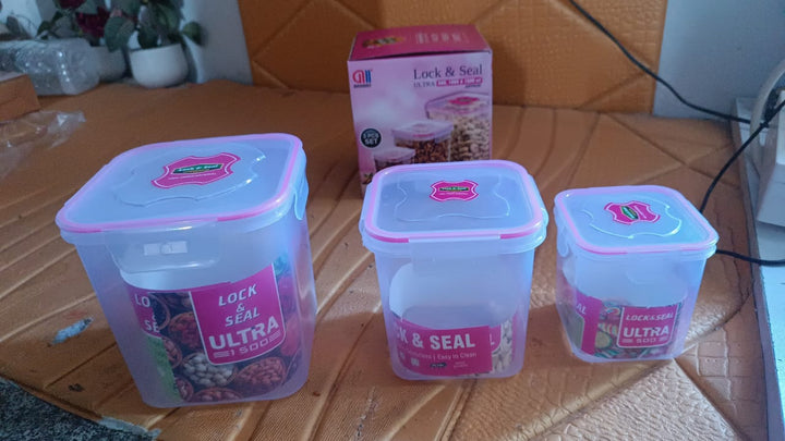 Kitchen Storage Container Set Of 3 Pcs (1500, 1000, 500 ML) your brand