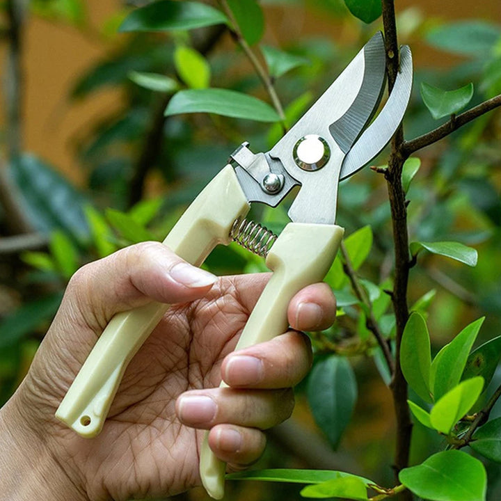 Stainless Steel Pruning Shears with Sharp Blades and Comfortable handle - Durable Hand Pruner for Comfortable and Easy Cutting, Heavy Duty Gardening Cutter Tool Plant Cutter for Home Garden | Wood Bran (1 Pc) Your Brand