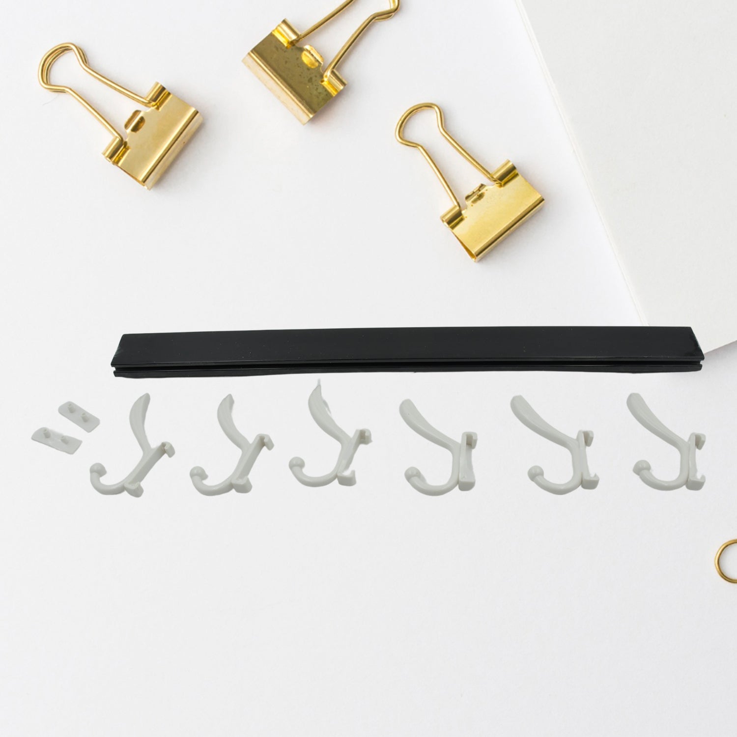 Cloth hanger, Wall Door Hooks Rail for Hanging Clothes for Hanging Hook Rack Rail, Extra Long Coat Hanger Wall Mount for Clothes, Jacket, Hats, 6 Hook With Eco-friendly Liquid Adhesive Glue Your Brand