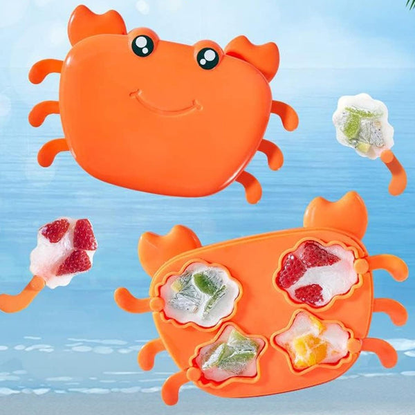 Crab Ice Mold Household Ice Cream Mold Popsicle Mold Silicone Ice Cream Popsicle Children's Ice Box Popsicle Box (1 Pc) - TezCart