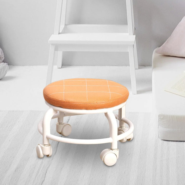 Roller Seat Stool Low Height Rolling Stool Multifunctional Small Household Movable Mini Stool Pulley Wheel Stool for Garage Home Library (1 Pc) Your Brand