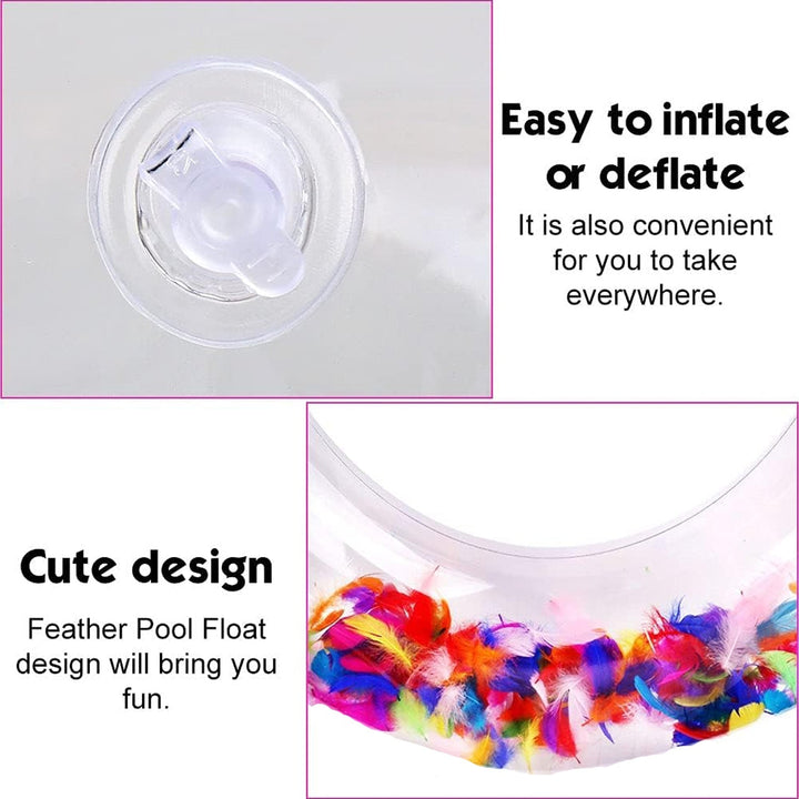 Swim Ring, For Adults, Conveniently Portable, Feathers, Swimming Ring, For Water Play, For Beaches, Swimming, Summer Vacation, Women's, Men's (1 Pc) Your Brand