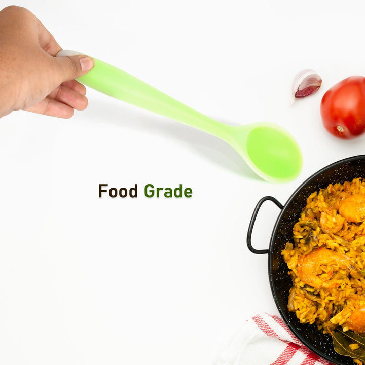 Multipurpose Silicone Spoon, Silicone Basting Spoon Non-Stick Kitchen Utensils Household Gadgets Heat-Resistant Non Stick Spoons Kitchen Cookware Items For Cooking (1 pc / 27 Cm) Your Brand