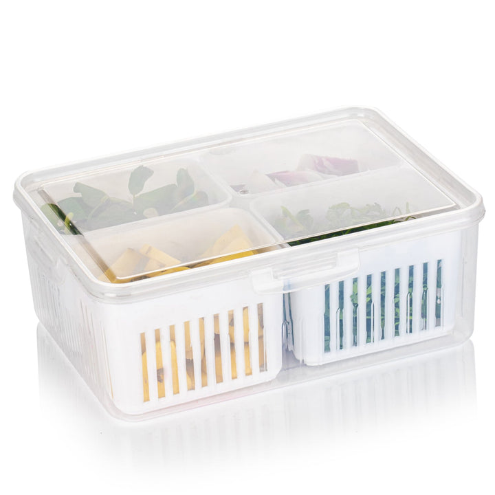 Fridge Storage Boxes Freezer Storage Containers, Container for Kitchen Storage Set, Storage in Kitchen, Vegetable Storage, Draining Crisper Refrigerator Food Box (1 Pc) Your Brand