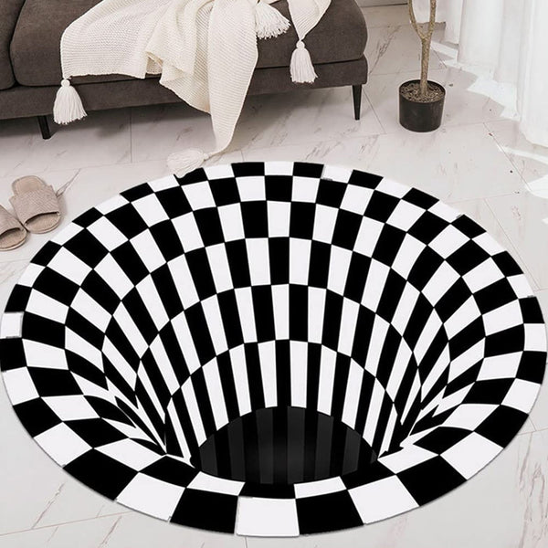 3D Space Round Carpet, Floor Mat Non-Woven Doormat (1 Pc / 78 Cm) - TezCart
