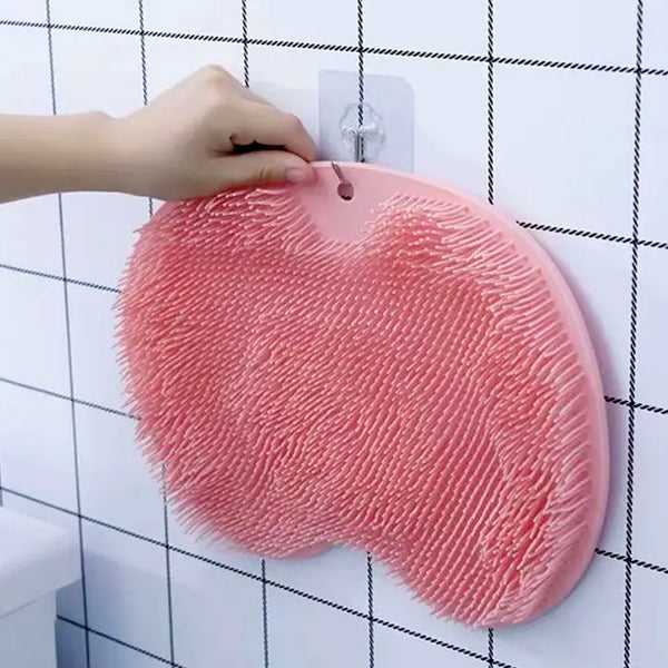 Silicone Bath Massage Cushion with Suction Cup, Shower Foot Scubber Brush Foot Bath Mat Scrubber, Anti-Slip Exfoliating Dead Skin Massage Pad Lazy Wash Feet Bathroom Mat Your Brand