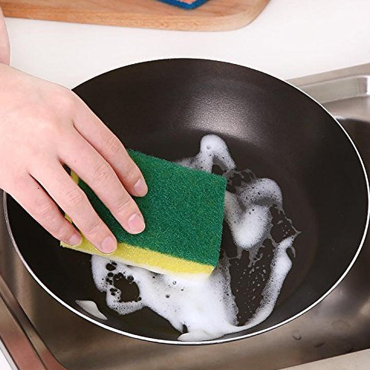 Kitchen Cleaning Tool Set Microfiber Kitchen Utensils High Performance Scouring Sponge Set Dish Sponge, Stainless Steel Scouring Pad (6 Pcs Set) Your Brand