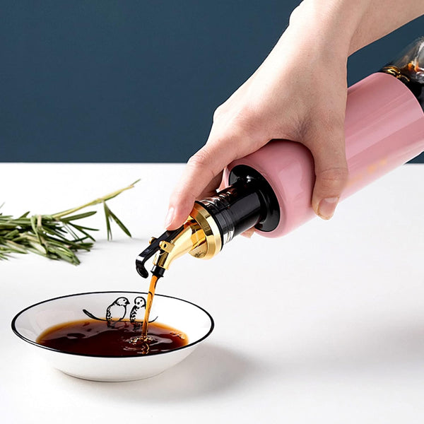 300 ML Olive Oil Dispenser Bottle Leakproof Condiment Glass Container Non- Drip Spout Soy Sauce Vinegar Cruet Bottle for Kitchen Cooking BBQ Fry for Kicthen Home (300 ML) Your Brand