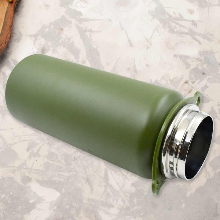 Stainless Steel Water Bottle with Straw, Strap & Handle  Vacuum Insulated Thermos Flask Double-Walled Coffee Thermos Flask Leak-proof Water Bottle for Sports, Fitness, Gym (1500ML) Your Brand