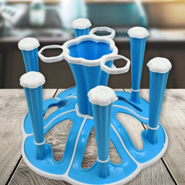 Miracle Plastic Glass Stand / Tumbler Holder / Glass Holder for Kitchen / Dining Table 6 Glasses Stand With 3 Pepper Salt (Moq :- 2 Pc) Your Brand