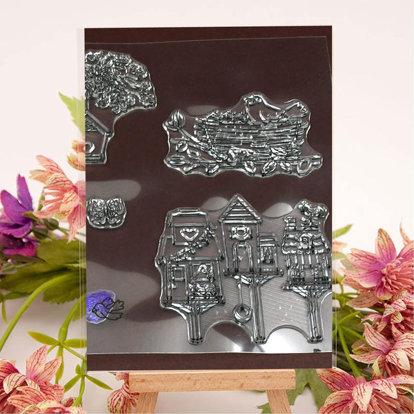 Reusable Rubber Stamp, TPR Stamp DIY Accessories Good Stamping Effect DIY Transparent Stamp Stick Repeatedly for Envelope for Diary for Invitation Letter, Photo Album Decoration for Paper Crafts (Mix Design / 1 Set) Your Brand