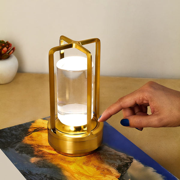 Crystal Lantern Lamp, Crystal Lantern Table Lamp, 3 Colors Rechargeable Cordless Led Lights for Restaurant / Bedroom Lights (1 Pc) Your Brand