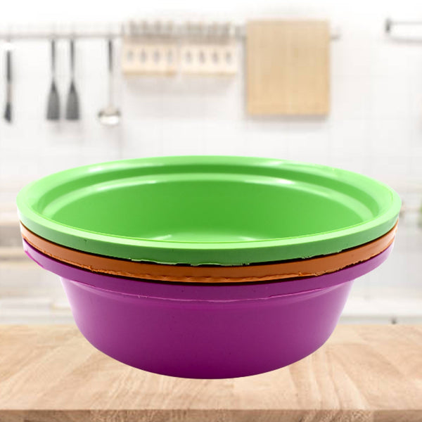 Household Storage Plastic Round Bowl / Tub / Basket / Bucket set - Pack of 3 Your Brand