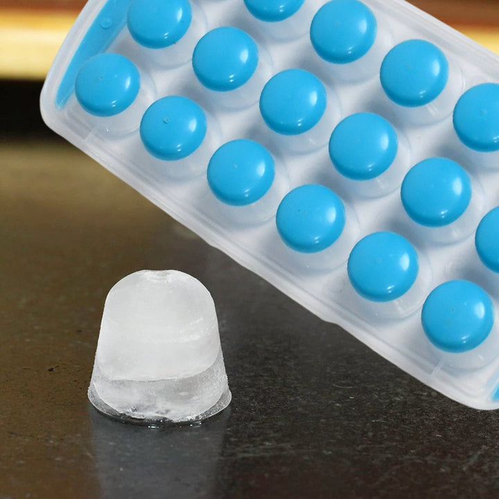 Smart Push Pop Out Round  Shape Mini Ice Cube Trays with Flexible Silicone Bottom | Round Shape Silicone Chocolate Mold Maker Ice Cube Tray Freeze Mold Your Brand