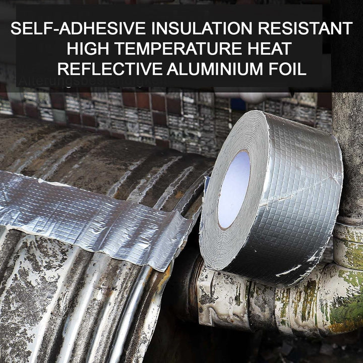 Self-Adhesive Insulation Resistant High Temperature Heat Reflective Aluminium Foil Duct Tape Roll (1 Pc 796 Gm) Your Brand