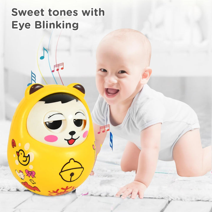 Musical Roly Poly Toys for Baby | Push and Shake Wobbling Toy with Music | Tumbler Doll Toy for Babies | Sound Balancing Doll Toys for Baby Boys, Girls 8+ Months Multicolor (1 Pc) Your Brand