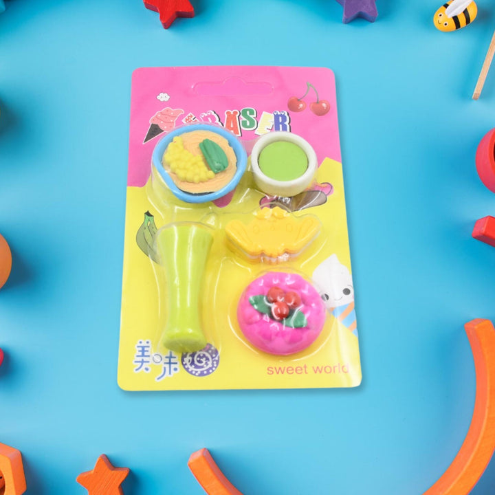 3D Mix Design Fancy & Stylish Colorful Erasers, Mini Eraser Creative Cute Novelty Eraser for Children Different Designs Eraser Set for Return Gift, Birthday Party, School Prize (1 Set) Your Brand