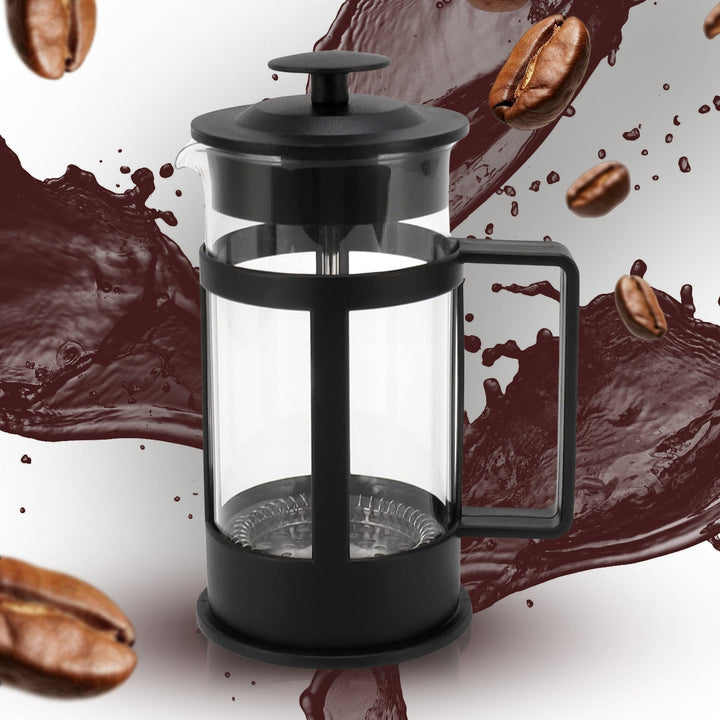 Coffee and Tea maker, Coffee Maker Glass Stainless Steel Coffee Press Glass Teapot for Camping Travel Gifts kitchen tools (Approx 350ml) Your Brand