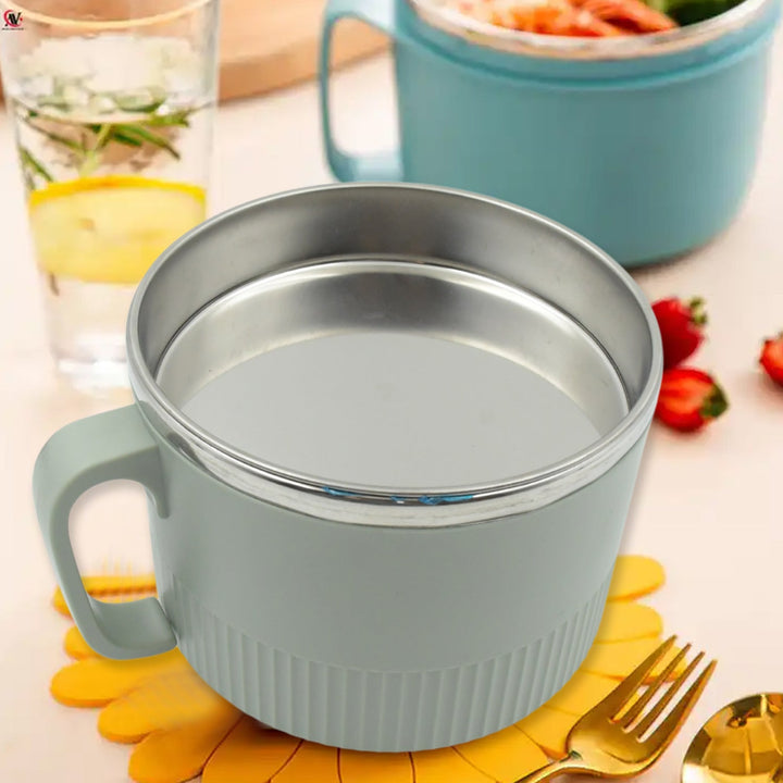 Vacuum Food Flask, Insulation Large Capacity Double Layer Structure Non Slip Labor Saving and Safe Stainless Steel Inner Tank Lunch Box/  Noodle Bowl for Camping Picnic for School Office Outdoor (1 Pc) Your Brand