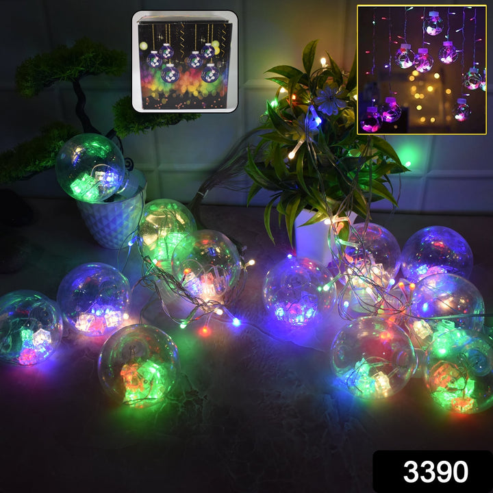 12  Wish Balls Window Curtain String Lights with 8 Flashing Modes Decoration for Home Decoration, Diwali & Wedding LED Christmas Light Indoor and Outdoor Light ,Festival Decoration (Plastic, Multi Color) Your Brand