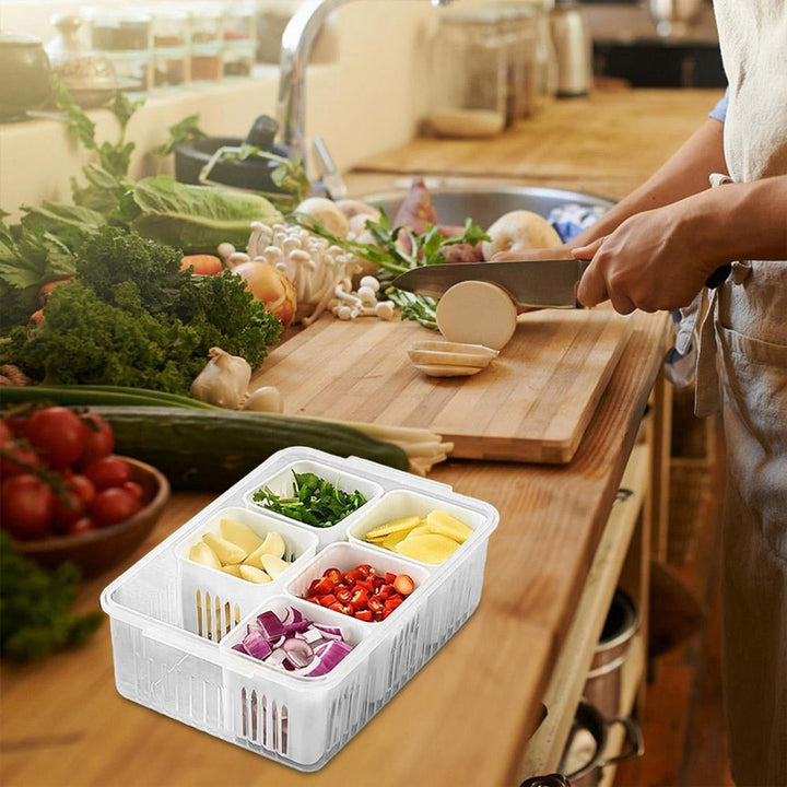 Fridge Storage Boxes Freezer Storage Containers, Container for Kitchen Storage Set, Storage in Kitchen, Vegetable Storage, Draining Crisper Refrigerator Food Box (1 Pc) Your Brand