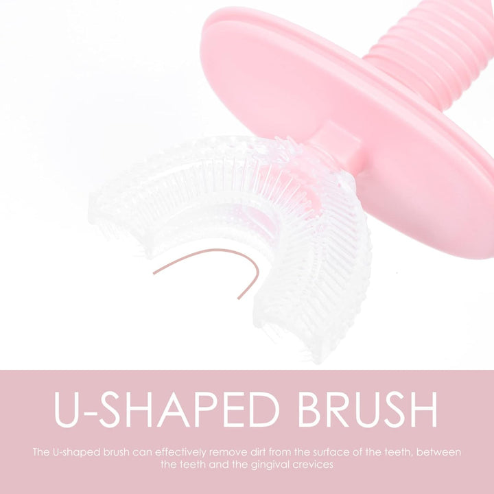 Kids U Shaped Toothbrush Children Baby Silicone Kids Toothbrush U Shaped Silicone Brush Head for 360 Degree Cleaning Suitable For 2-6 Years (1 Pc) Your Brand