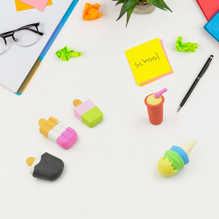 Mini Eraser Set for Kids (5 Pieces) - Fun Designs, Party Favors, School Prizes Your Brand
