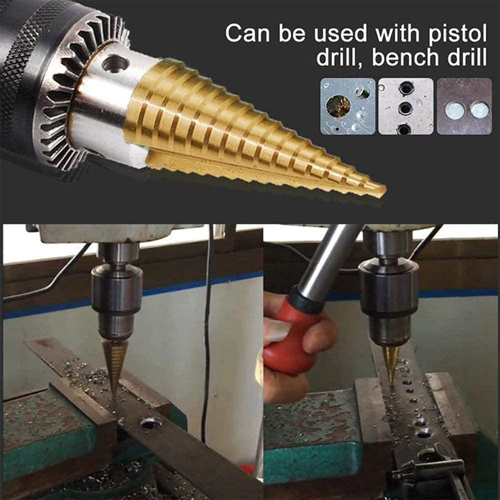 Step Drill Bit for Metal, High-Speed Steel Step Drill Bit (1 pc / 4-12 MM) Your Brand