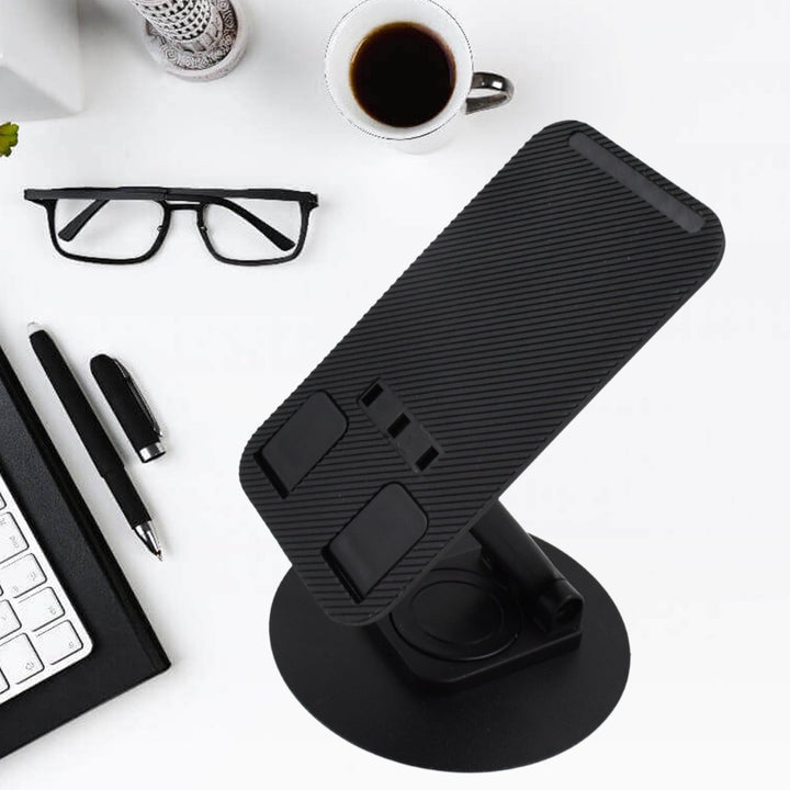 Mobile Holder Rotating Foldable Stand Height Angle Adjustable Phone Holder Stand Portable Mobile Stand for Desk with All Mobile Phones (1 Pc) Your Brand
