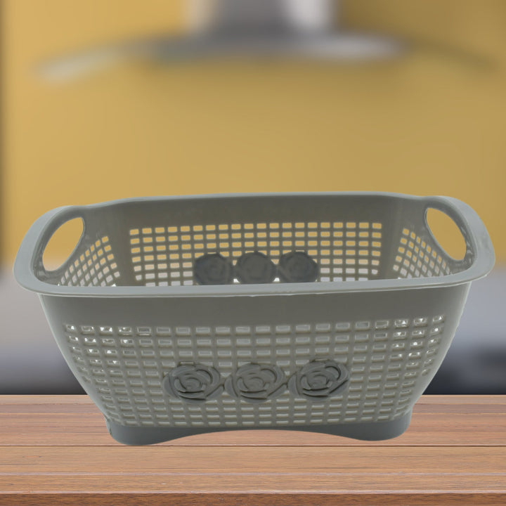 Multipurposes Plastic Basket, Organizer for Kitchen, Countertop, Cabinet, Bathroom with Lid, Plastic Storage Basket For Store Fruits, Vegetables, Magazines, Cosmetics, Stationary (1 Pc / Mix Color ) Your Brand