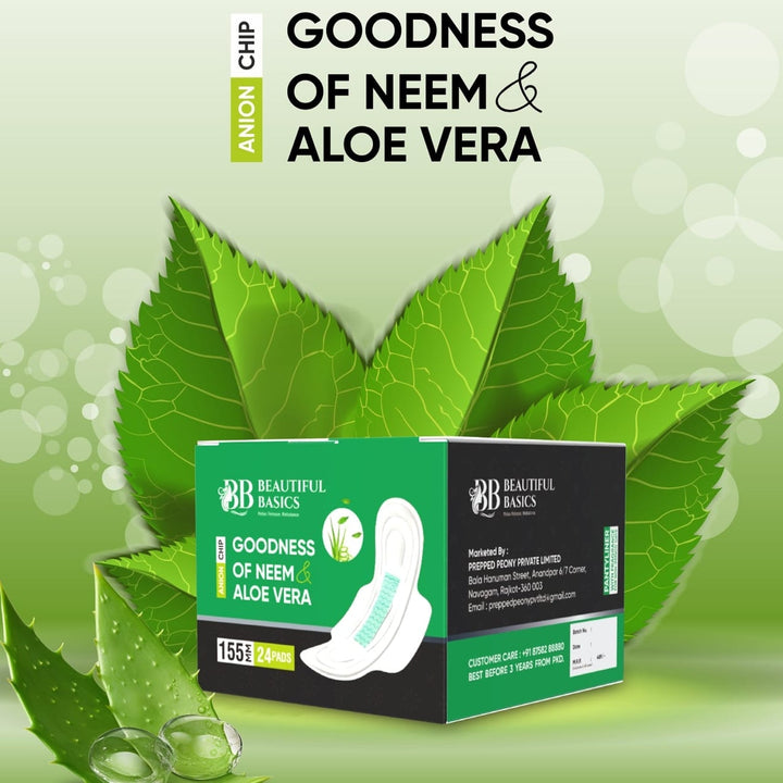 Sanitary Pantyliner with Neem & Aloe Vera, Ultra Thin, PH Balanced, Antibacterial (24 Pads, 155mm) Your Brand