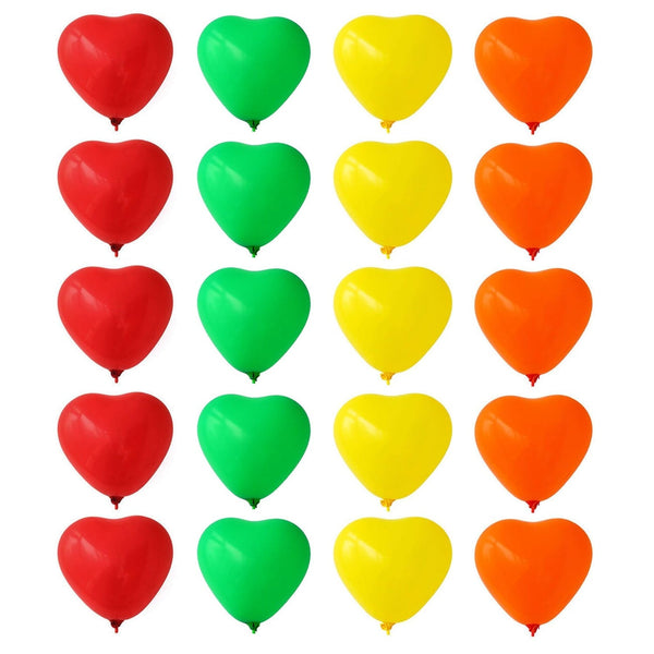Heart shaped balloons Kinds of Rainbow Party Latex Balloons for Birthday / Anniversary / Valentine's / Wedding / Engagement Party Decoration Multicolor (20 Pcs Set) Your Brand