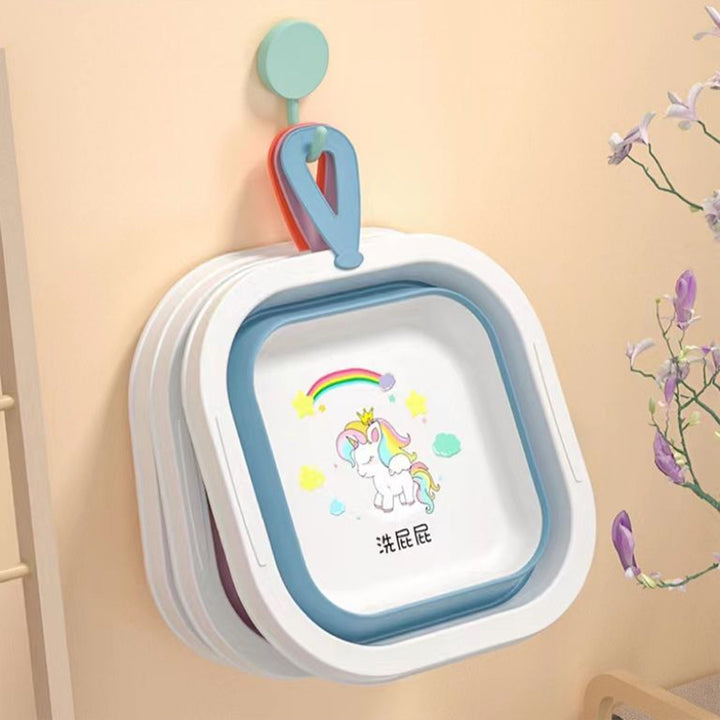 Wash Basin, Space Saving Multi Function Foldable Baby Wash basin Easy Clean Lightweight Thicken for Washing Face for Home (28×28 Cm / 1 pc) Your Brand
