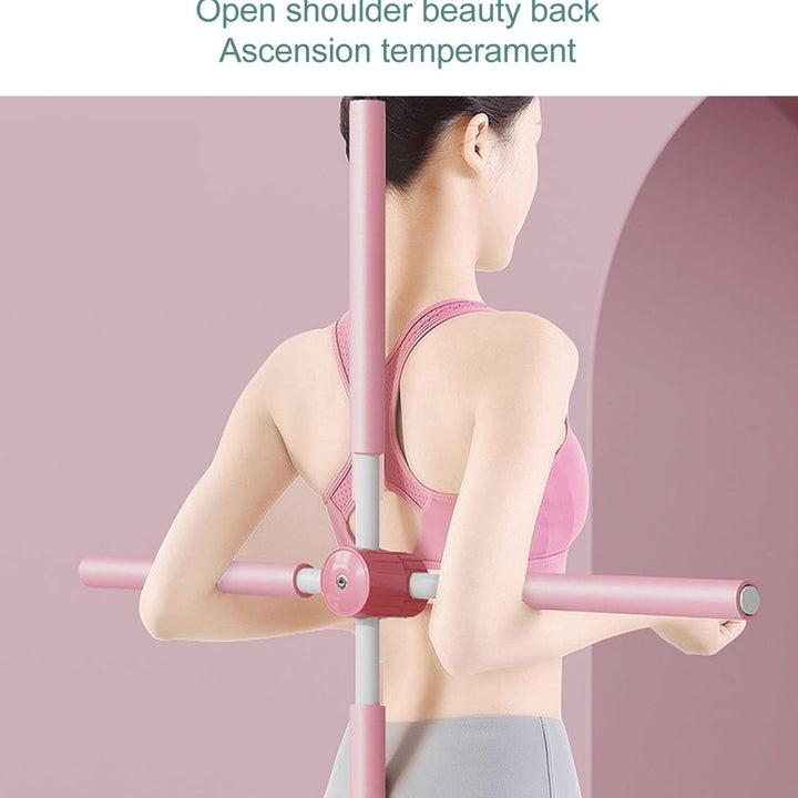 Posture Stretching Stick, Yoga Sticks Humpback Correction Open Shoulder Adjustable for Posture, Pain Relief Rotating Yoga Stick Retractable Dance Studio (1 Pc) Your Brand