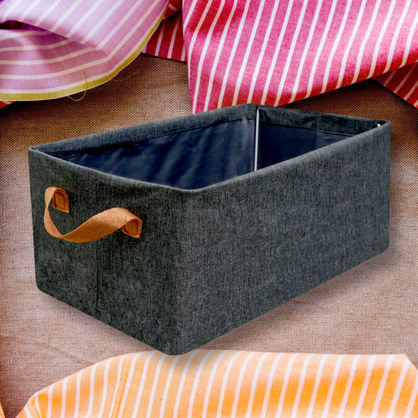 FOLDABLE STORAGE BOX HANDLES, COTTON AND LINEN STORAGE BINS AND BASKETS ORGANIZER FOR NURSERY, CLOSET, BEDROOM, HOME (45 Cm) Your Brand