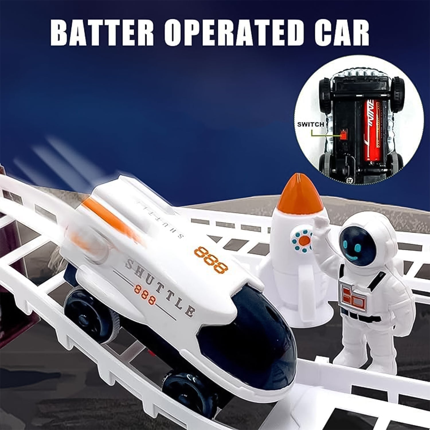 Outer Space Race Track Set for Kids Toys (1 Set) Your Brand