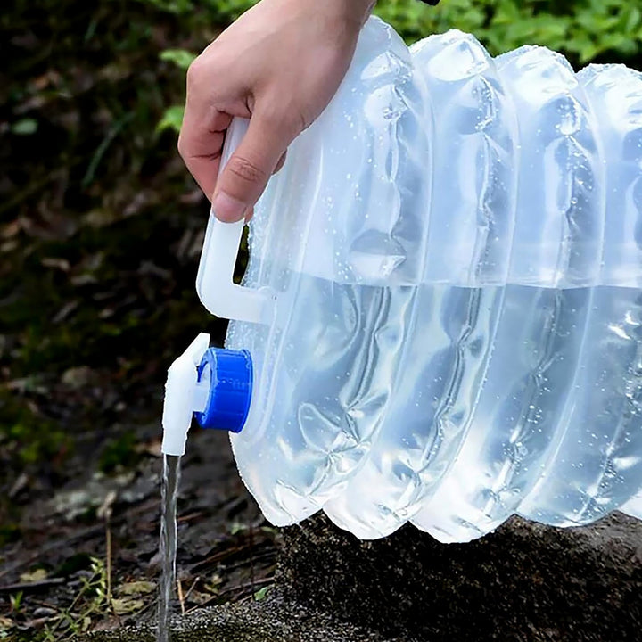 Outdoor Camping Collapsible Portable Water Container with Carry Handle Tap Valve Large Food Grade Your Brand