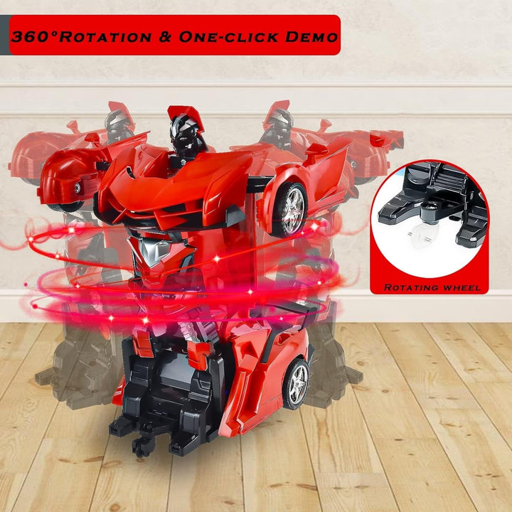 2 In 1 Automatic Robot Converted Remote Control Car With Light Scale 360°Drifting Deformation Robot Car Toy Kids Boys, Robot Convert Unique Toy For Boys (1 Pc) Your Brand