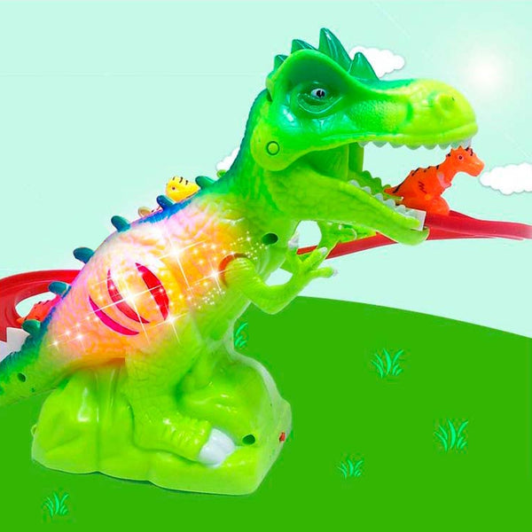 Children Electric Tracks Climb Stair Dinosaur Toys Glowing With Sound Kid Toy Animals Model Interactive Toys Your Brand