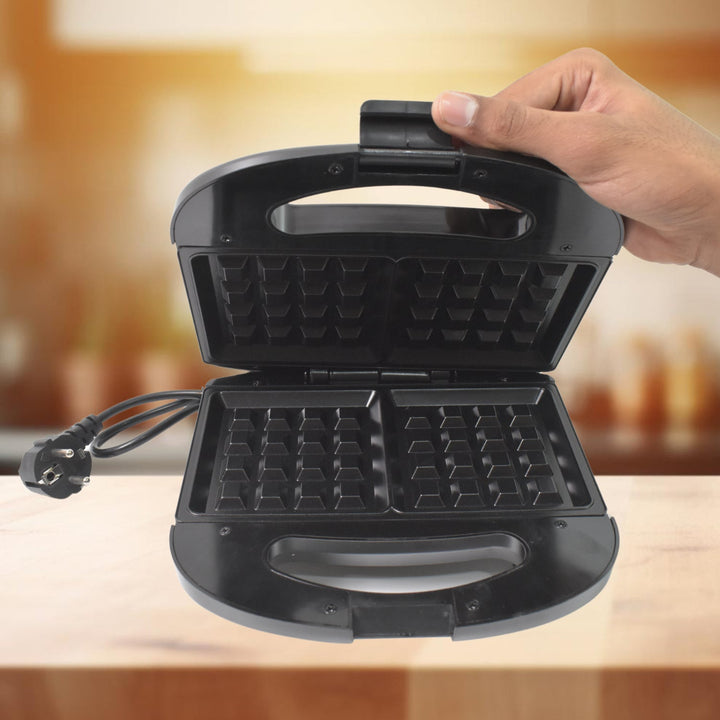 Waffle Maker, Makes 2 Square Shape Waffles| Non-Stick Plates| Easy to Use with Indicator Lights Your Brand