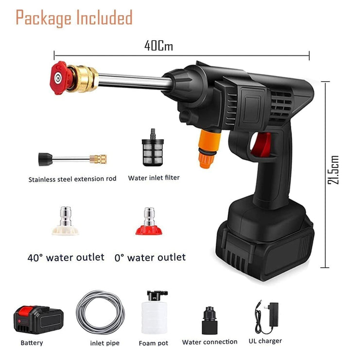 48V Car washing Kit, Portable Pressure Washer with, Rechargeable | Cordless Pressure Washer Gun | Handheld Pressure Washer for Car | Car Washer Gun (Type 1- Single Battery) Your Brand