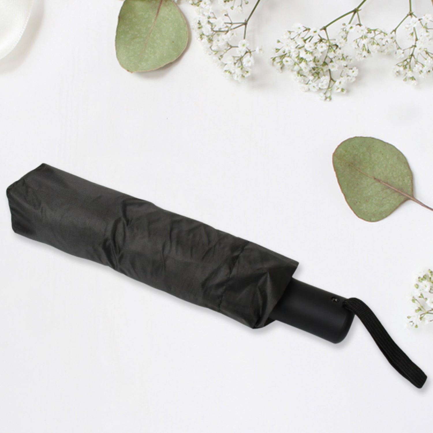 2 Fold Manual Open Umbrella| Windproof, Sunproof & Rainproof with Sturdy Steel Shaft & Wrist Straps | Easy to Hold & Carry | Umbrella for Women, Men & Kids Your Brand
