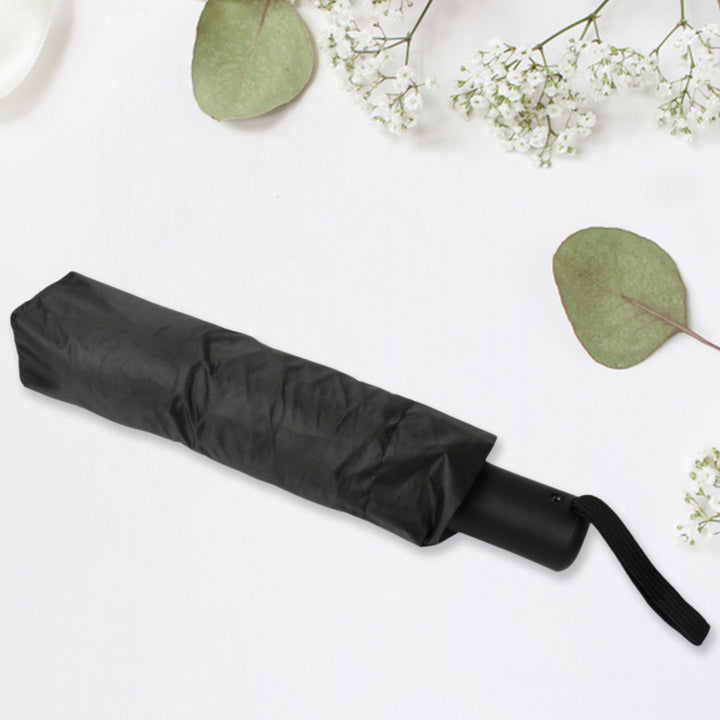 2 Fold Manual Open Umbrella| Windproof, Sunproof & Rainproof with Sturdy Steel Shaft & Wrist Straps | Easy to Hold & Carry | Umbrella for Women, Men & Kids Your Brand