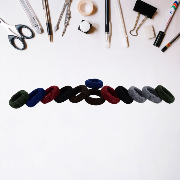 Tyre Shape Hair Rubber Bands Pack of 12 (Multicolour) Your Brand