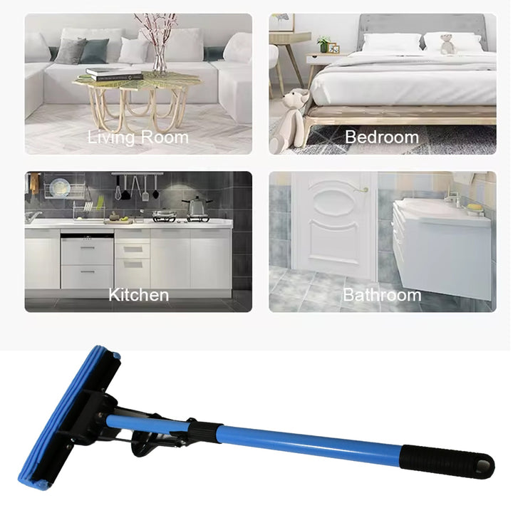 Floor Cleaning Squeeze Mop with Adjustable Telescopic Handle Squeegee Absorber Sponge Cleaner Pocha for Home Kitchen Bathroom (1 Pc) Your Brand