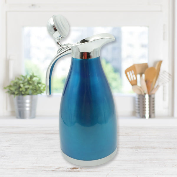 Vacuum Insulated Kettle Jug, Vacuum Insulated Thermos Kettle Jug Insulated Vacuum Flask, Vacuum Kettle Jug Stainless Steel For Milk ,Tea ,Beverage Home Office Travel Coffee (2 Ltr / 1Pc) Your Brand