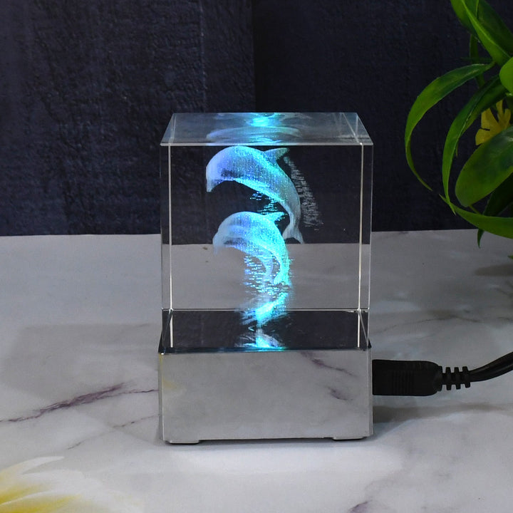 3D Mix Design LED Light, Desk Decor, LED Light Base, USB Charging (1 Pc / Mix Design) - TezCart