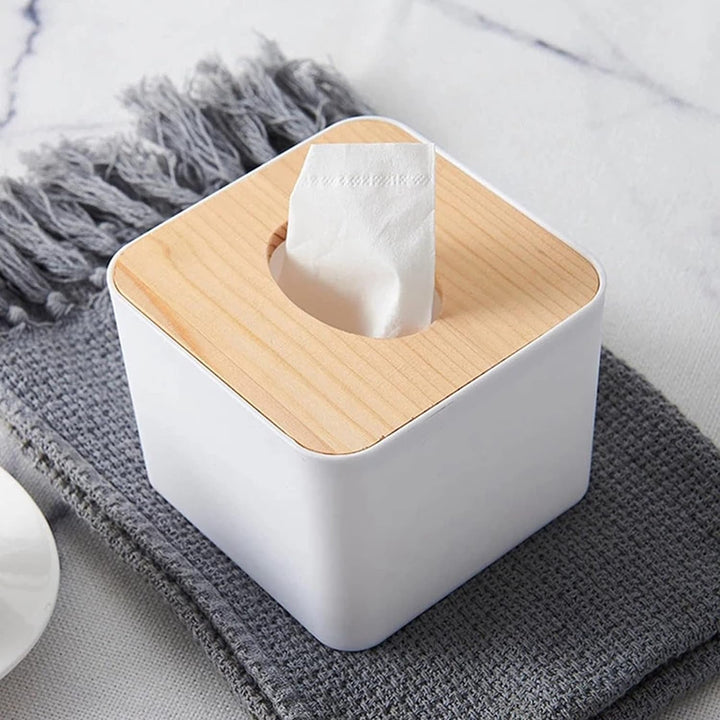 Tissue Box Desktop Stand Bamboo Tissue Cover Box Rectangular Paper Towel Holder Removable Tissue Dispenser for Bathroom Vanity Countertop Bedroom Car Holder Paper Towels Dispenser (1 Pc ) Your Brand